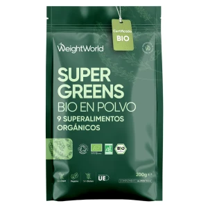 Super Greens en Polvo 200g - Con Hierba de Trigo, Chlorella, Maca en Polvo y Té Verde Matcha