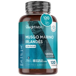 Musgo Marino Irlandés con Algas Fucus - 4640 mg 120 Cápsulas - Superalimento Vegano Sin Estearato de Magnesio