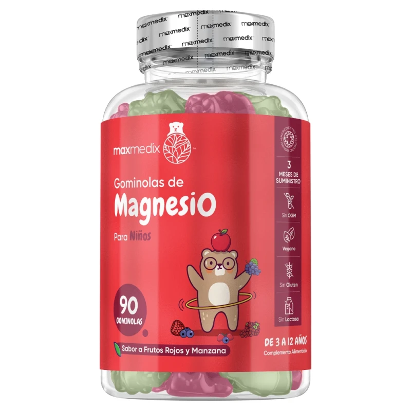 Gominolas de Citrato de Magnesio para Niños - 90 Gummies de Delicioso Sabor para el Cuidado de Huesos y Dientes