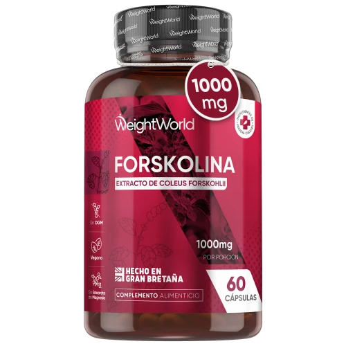 Extracto de Coleus Forskohlii (Forskolina) 1000 mg 60 Cápsulas - Superalimento 100 % Vegano Sin Estearato de Magnesio