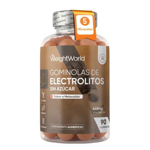 Gominolas de Electrolitos 448 mg · 90 Gummies Sin Azúcar · Con Potasio, Magnesio, Calcio y Sodio · Hidratación Diaria