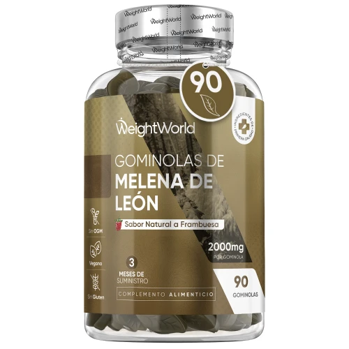 Gominolas de Melena de León - Alta Potencia 2000 mg 90 Gummies - Suplemento Vegano Sin OGM