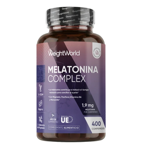 Melatonina Complex - 1,9 mg 400 Comprimidos - Con Magnesio, Vitamina B6 y Manzanilla