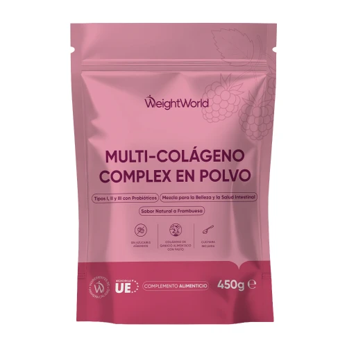 Multicolágeno en Polvo 450 g con Probióticos, Vitamina C, Ácido Hialurónico y Biotina