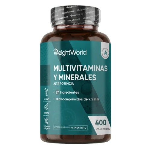 Multivitaminas y Minerales - 400 comprimidos con 27 Nutrientes Esenciales - Suministro para más de 1 Año