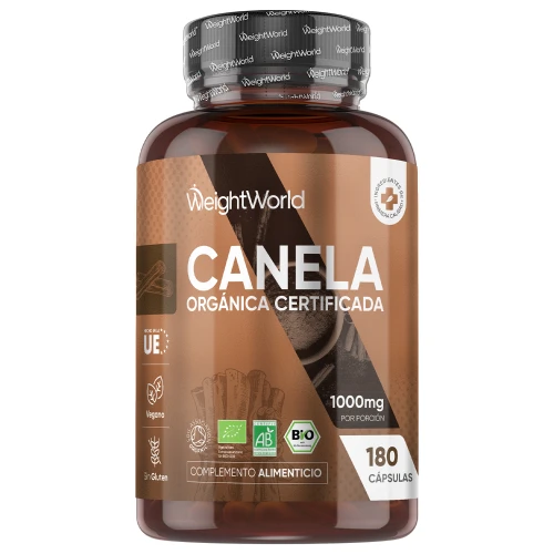 Canela Orgánica 1000 mg · 180 cápsulas · Suplemento Ayurveda con Vitaminas, Minerales y Antioxidantes