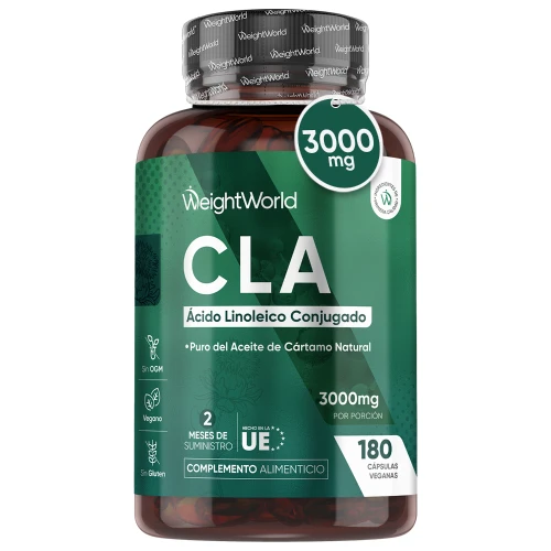 CLA (Ácido Linoleico Conjugado) 3000 mg 180 cápsulas - Fuente de Omega 6