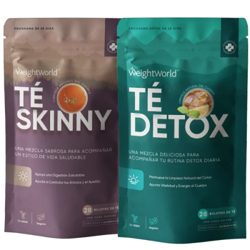 Té Adelgazante + Té Detox | Pack de té dietético y depurativo para 28 días | De origen natural: Té verde, Té oolong, Moringa, Jengibre y más