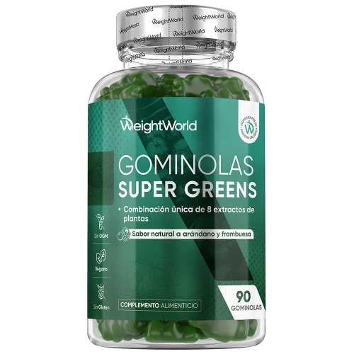 Gummies Super Greens - Potente Mezcla De 8 Extractos Vegetales + 7 Vitaminas Y Minerales - 90 Gominolas Con Sabor A Frambuesa-image