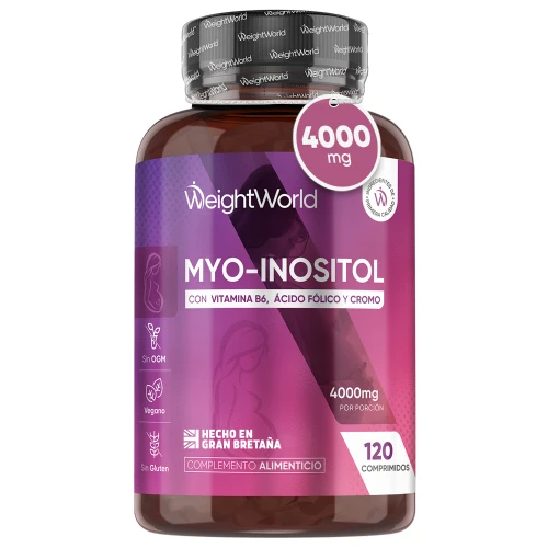 Myo-Inositol 4000 mg 120 comprimidos - Fórmula con Vitamina B6, Ácido Fólico y Cromo para el Bienestar Femenino