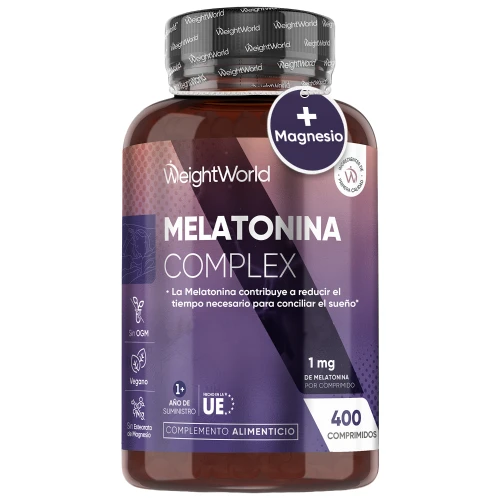 Melatonina Complex 1 mg con Vitamina B6 y Magnesio - 400 comprimidos - Suplemento para de Apoyo al Descanso