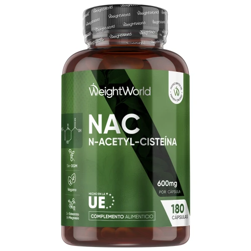 NAC 600 mg 180 Cápsulas - Aminoácido para el Sistema Inmune y Mejora del Rendimiento Deportivo